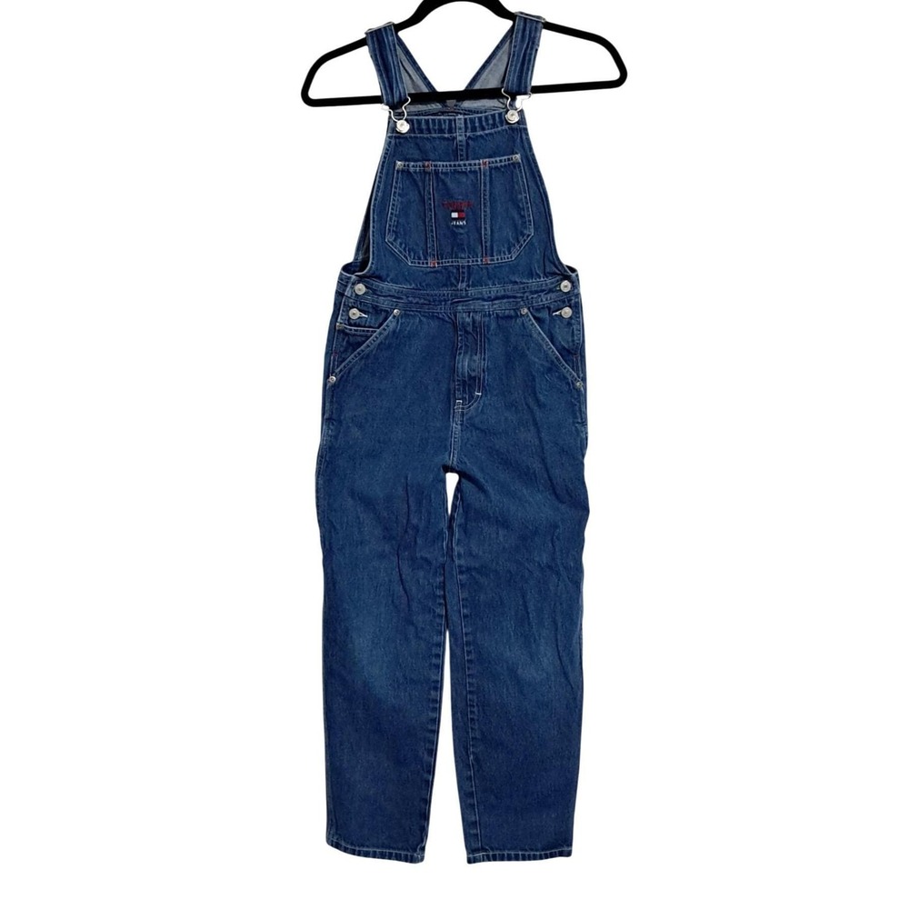 Vintage Tommy‎ Hilfiger Jean Overalls Womens S Blue Denim Y2K 2000 100% Cotton